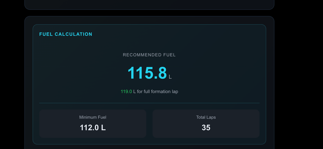 The UI of the GripDial Fuel Calculator Tool